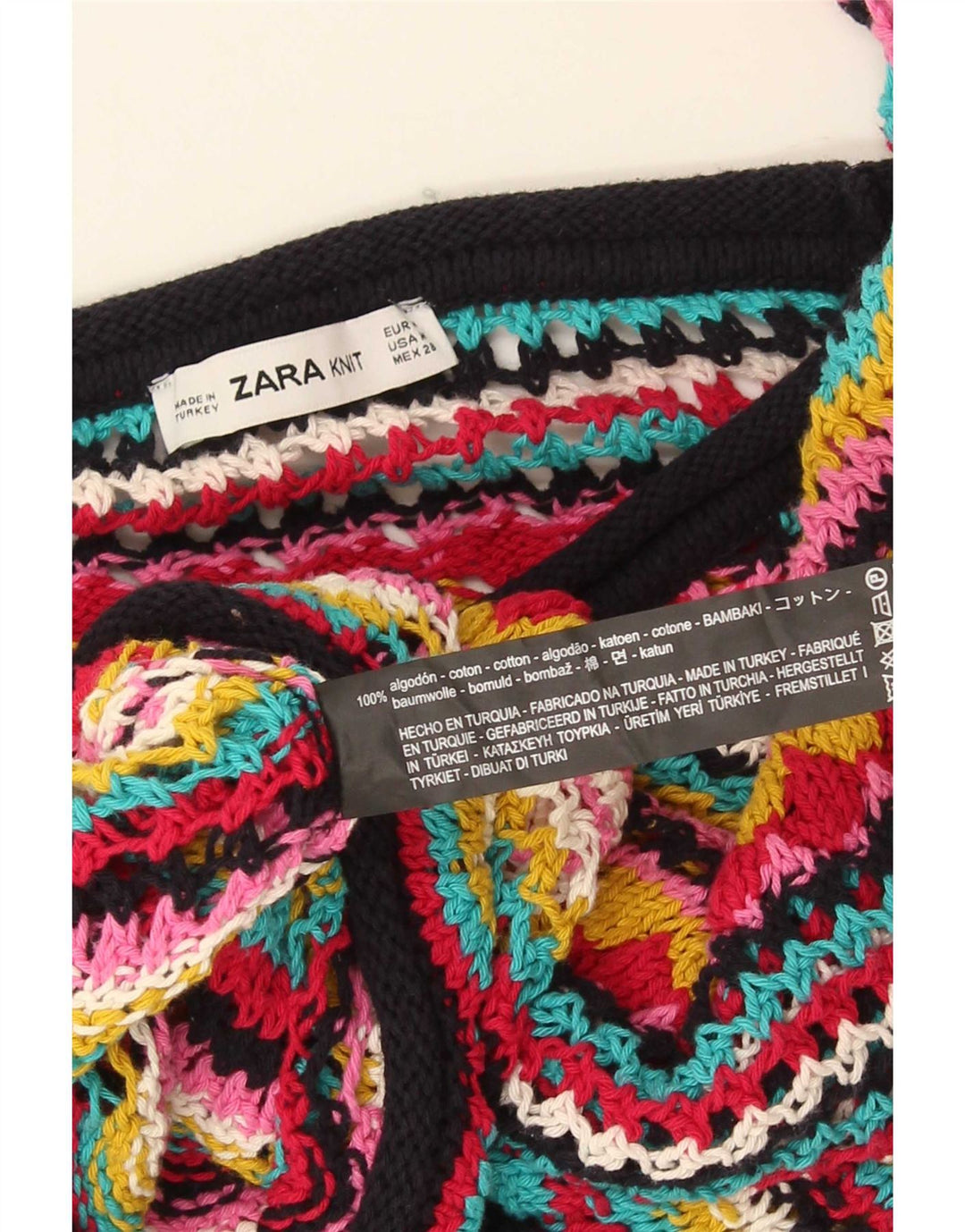 Zara Pull col bateau pour femme UK 14 Medium Multicolore Rayé