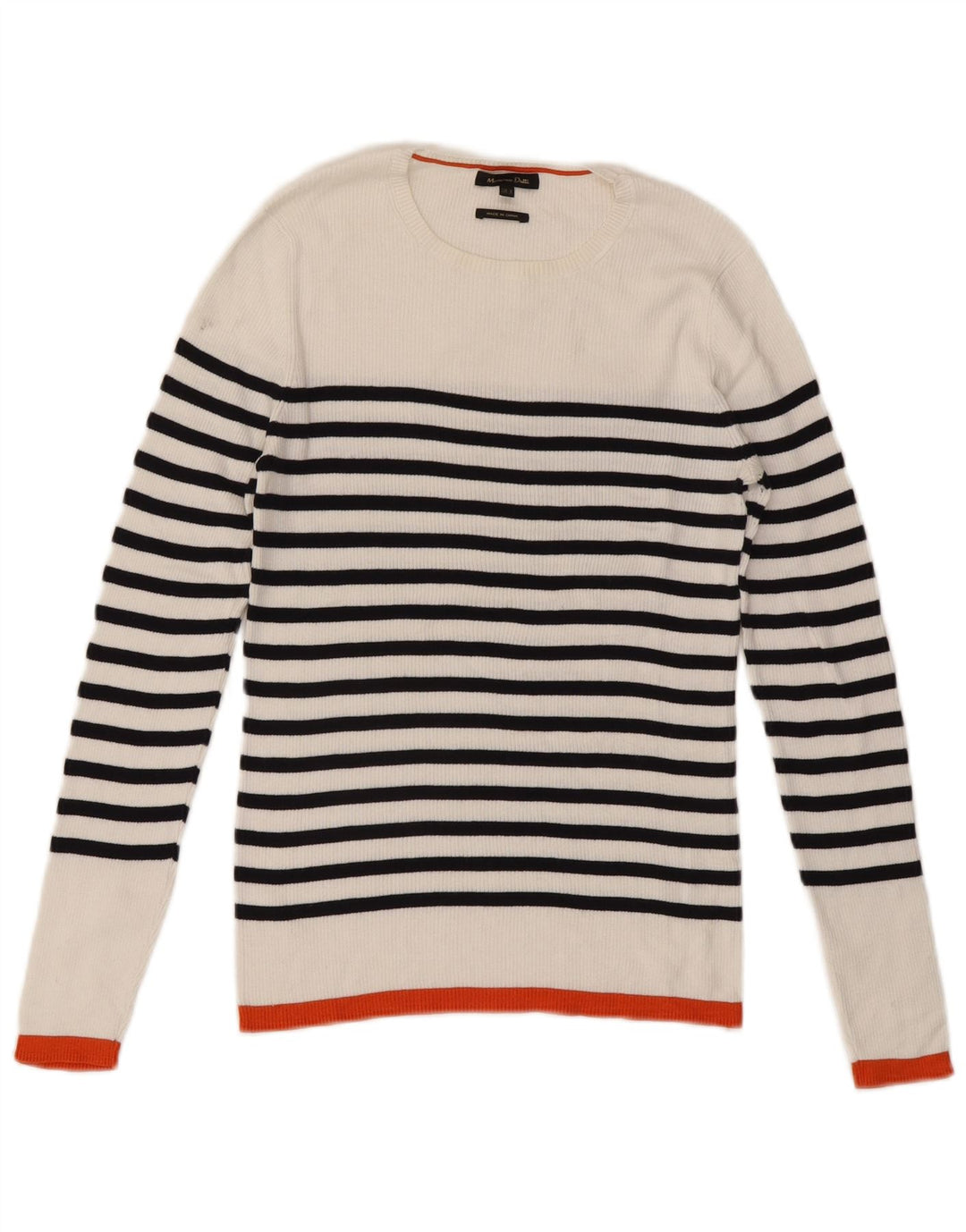 Massimo Dutti Pull col bateau pour femme UK 12 Medium Blanc rayé