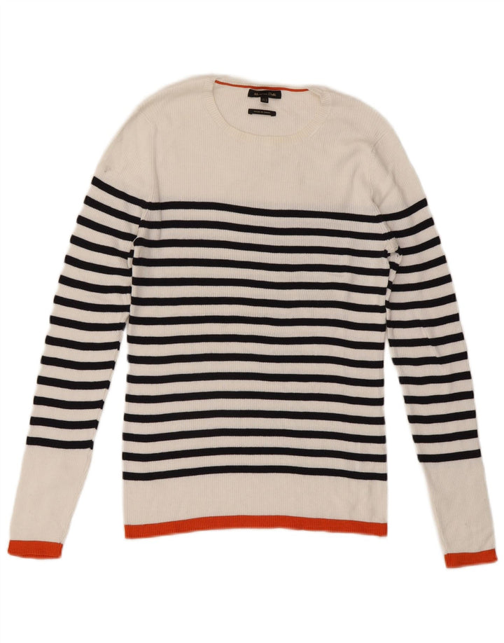 Massimo Dutti Pull col bateau pour femme UK 12 Medium Blanc rayé