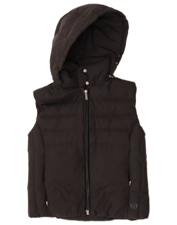 Sergio Tacchini Gilet rembourré à capuche pour femme IT 44 Medium Noir