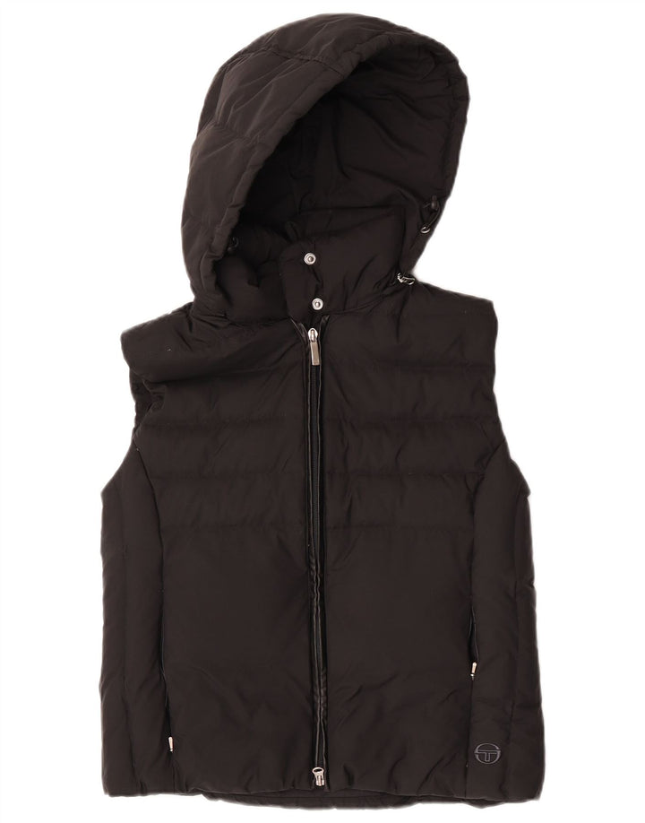 Sergio Tacchini Gilet rembourré à capuche pour femme IT 44 Medium Noir