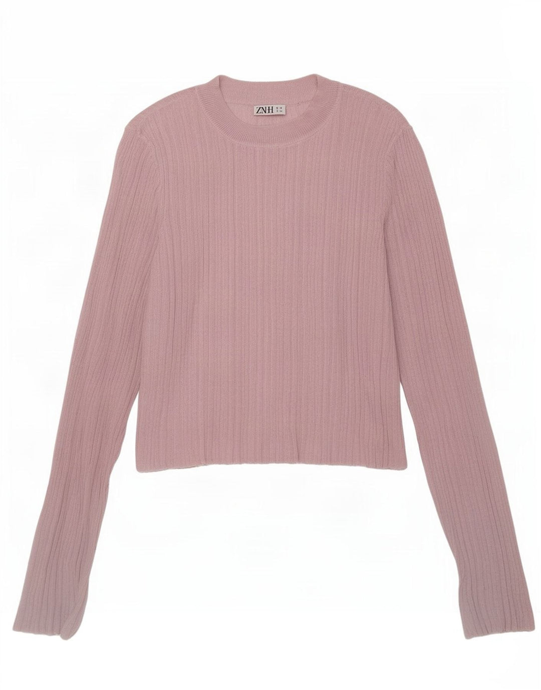 Zara Womens Crop Top Manches Longues UK 12 Viscose Rose Moyen
