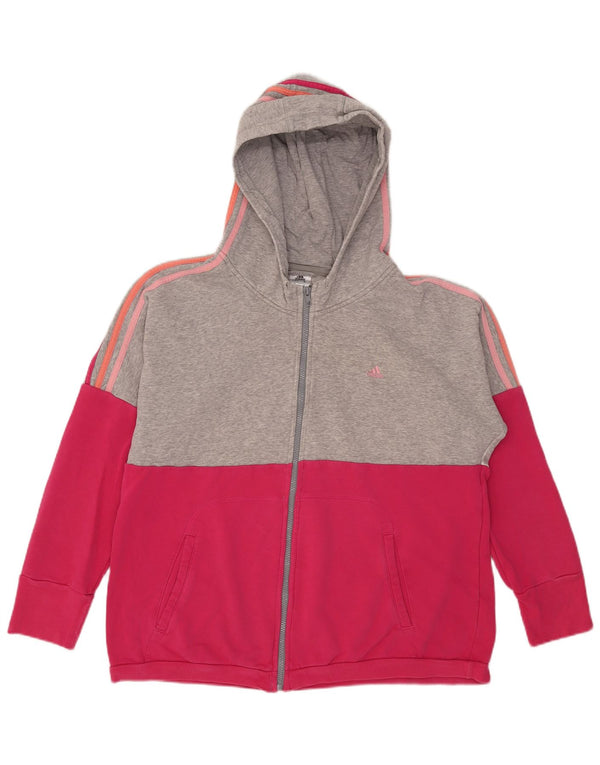 Adidas Climalite Zip Sweat à capuche pour femme UK 20/22 XL Rose Colorblock