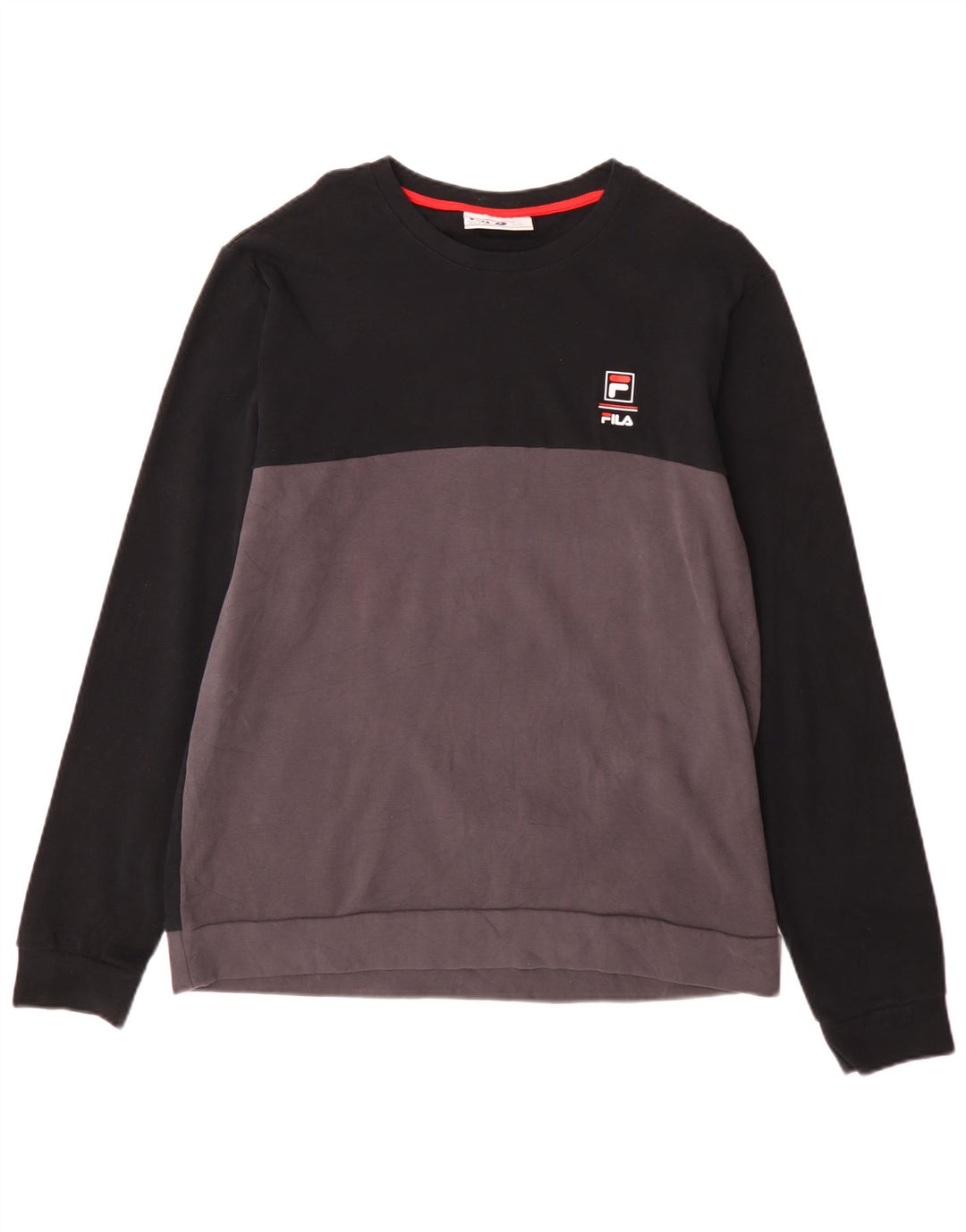 Fila Sweat-shirt pour homme en coton color block Noir Large