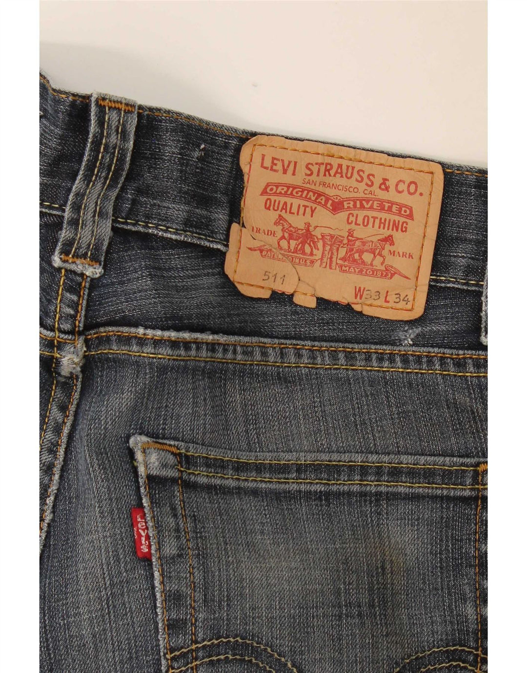 Levi's Jean Slim 511 Femme W33 L34 Bleu Marine Coton