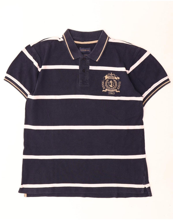 Henri Lloyd Polo Urban Fit Homme XL Bleu Marine Rayé Coton