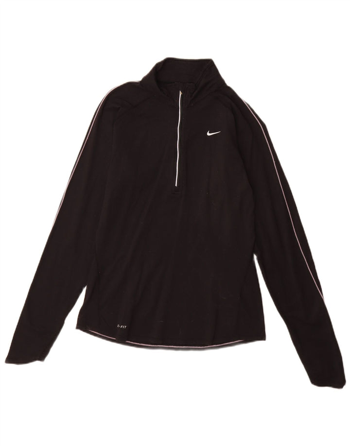 Nike Haut de survêtement Dri Fit pour femme UK 8/10 Petit nylon noir