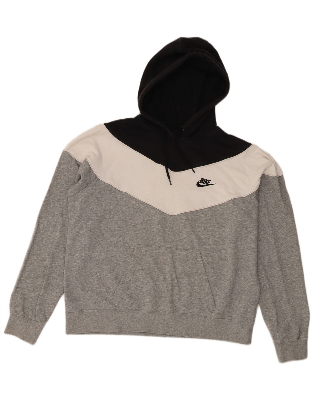 Nike Pull à capuche pour femme UK 14 Gris moyen Colorblock Coton