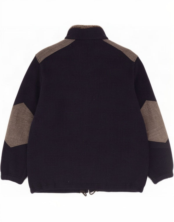 Colmar Pull Cardigan Homme XL Bleu Marine Colourblock Wool