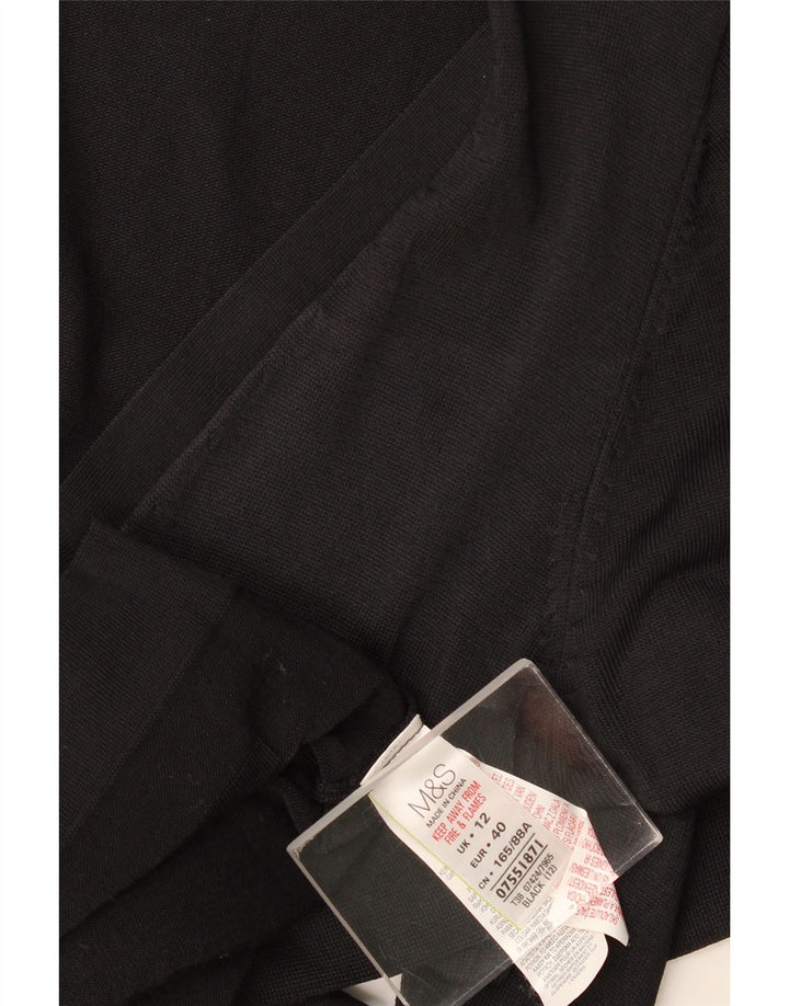 Marks & Spencer Pull cardigan entièrement zippé pour femme UK 12 Viscose noir moyen