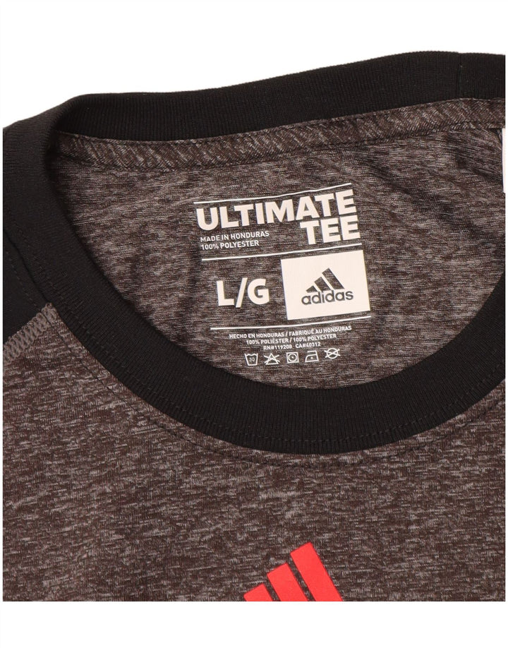 Adidas T-shirt graphique pour hommes, grand, gris, colour block