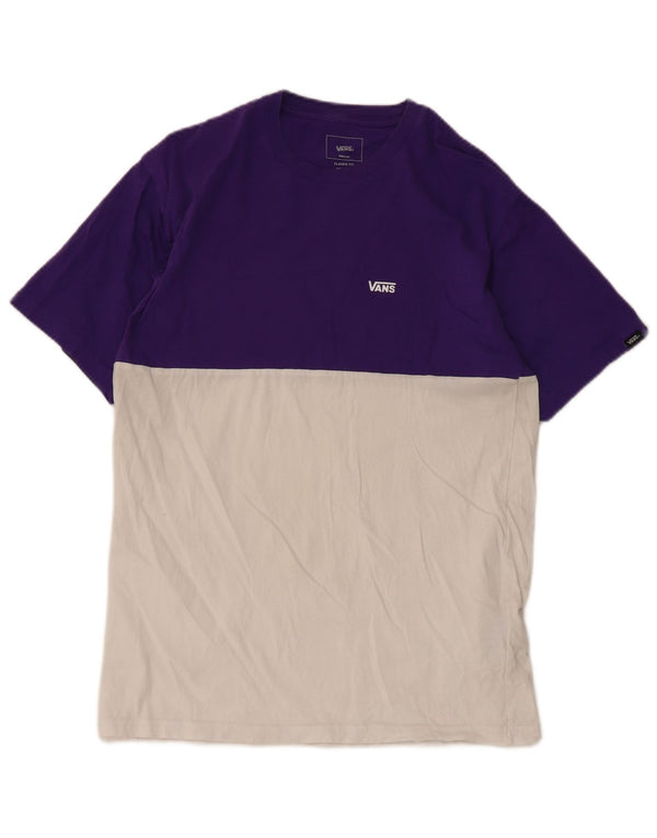 Vans T-shirt coupe classique pour homme en coton color block violet moyen