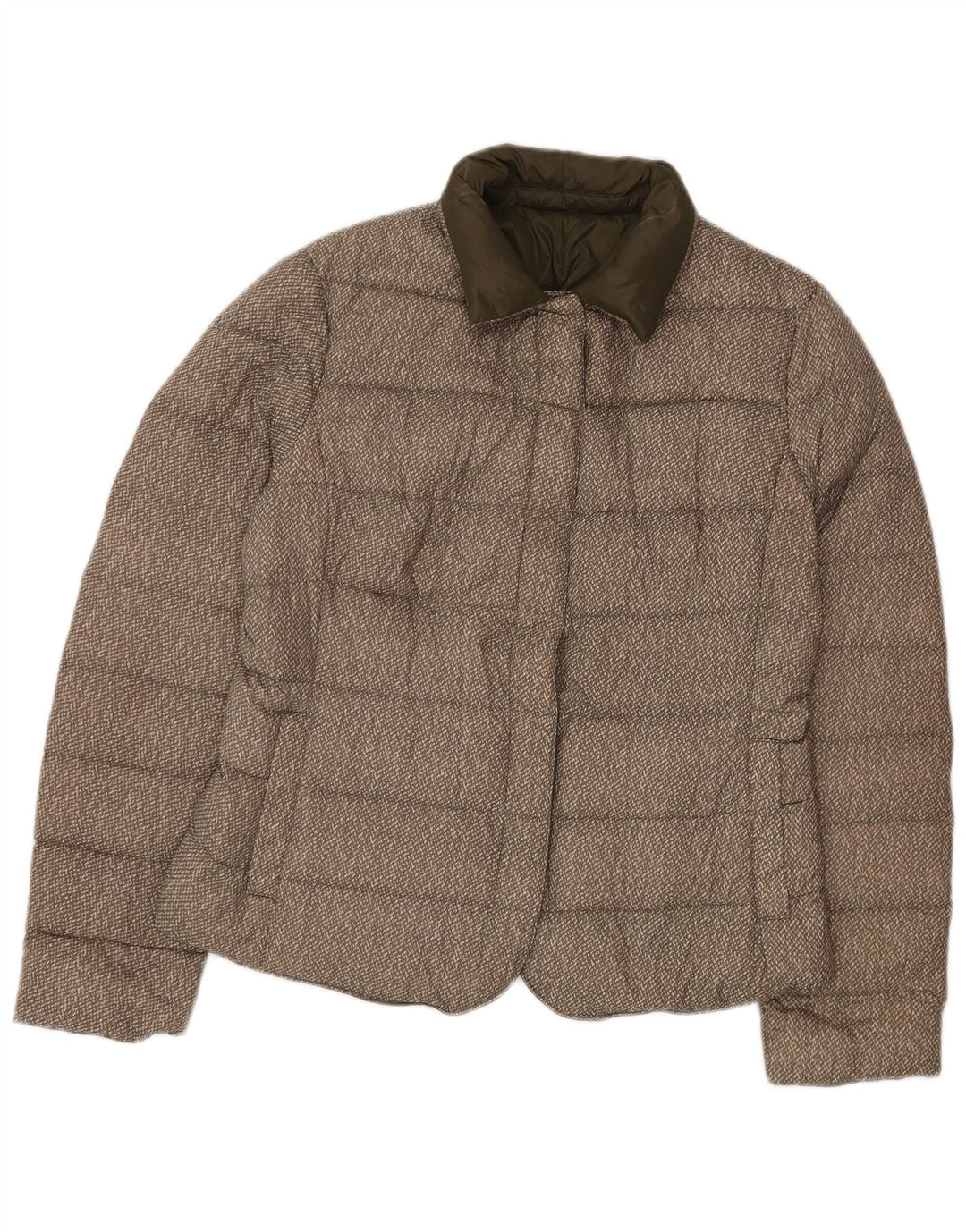 Benetton Veste matelassée réversible pour femme UK 16 Large Vert Polyamide