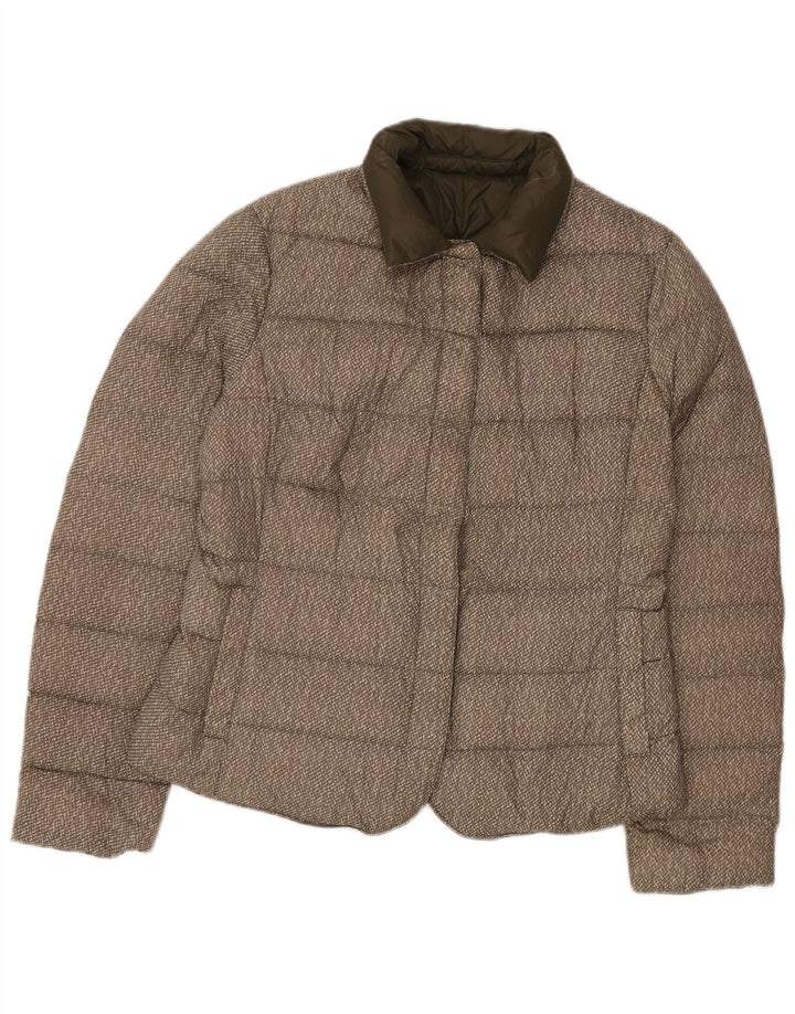 Benetton Veste matelassée réversible pour femme UK 16 Large Vert Polyamide