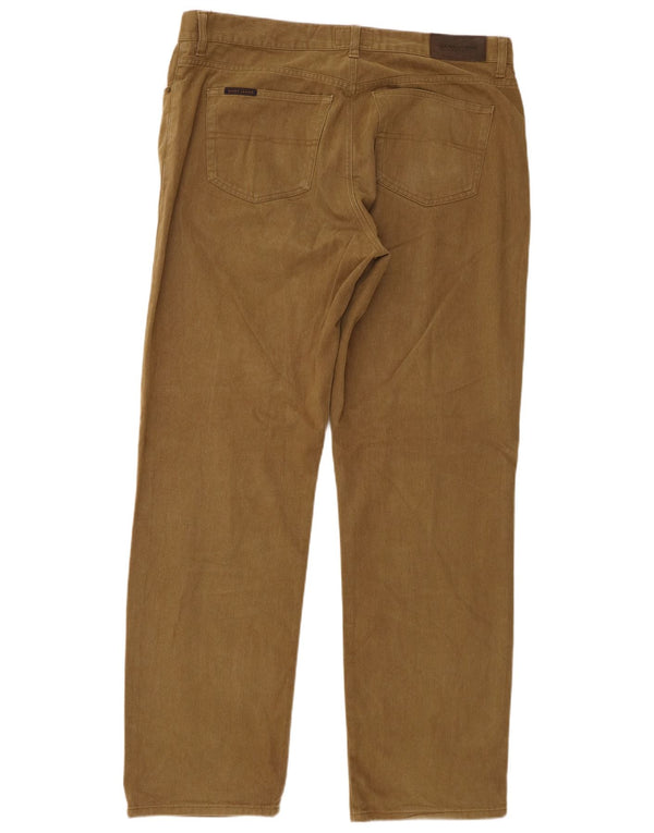 Gant Pantalon décontracté droit pour homme W40 L34 Kaki Coton