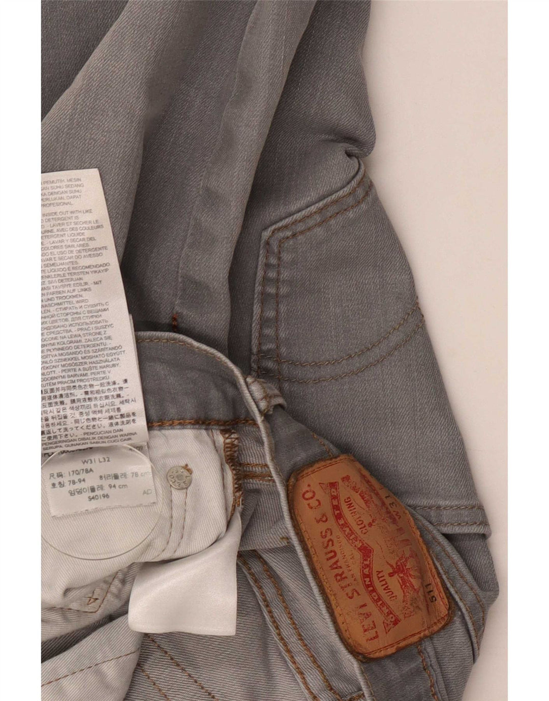 Levi's Jean Slim 511 Homme W31 L27 Gris Coton