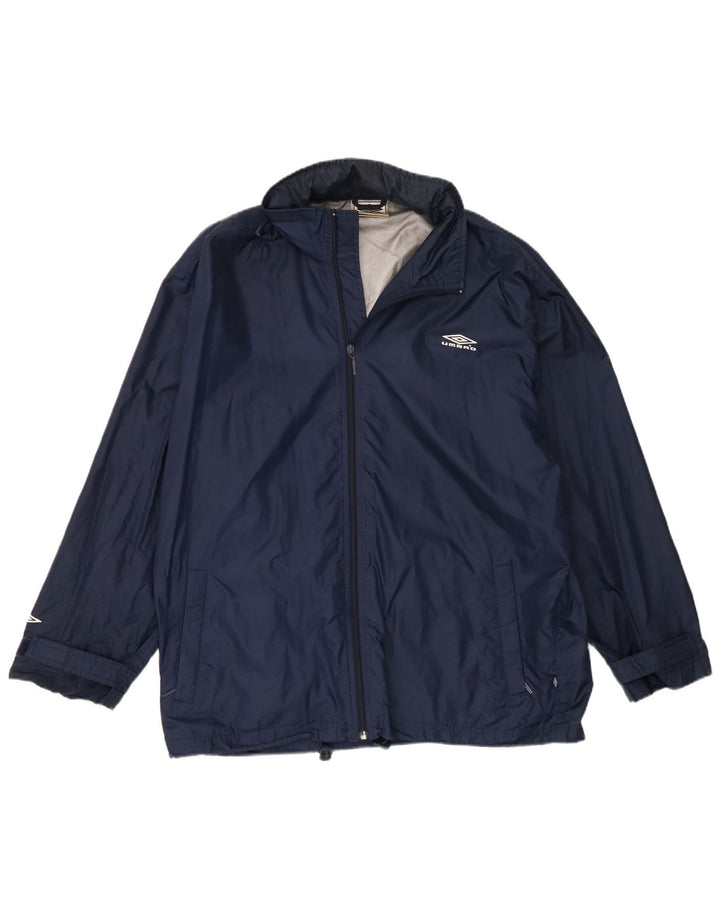 Umbro Veste de pluie à capuche pour homme UK 40 Large Bleu marine
