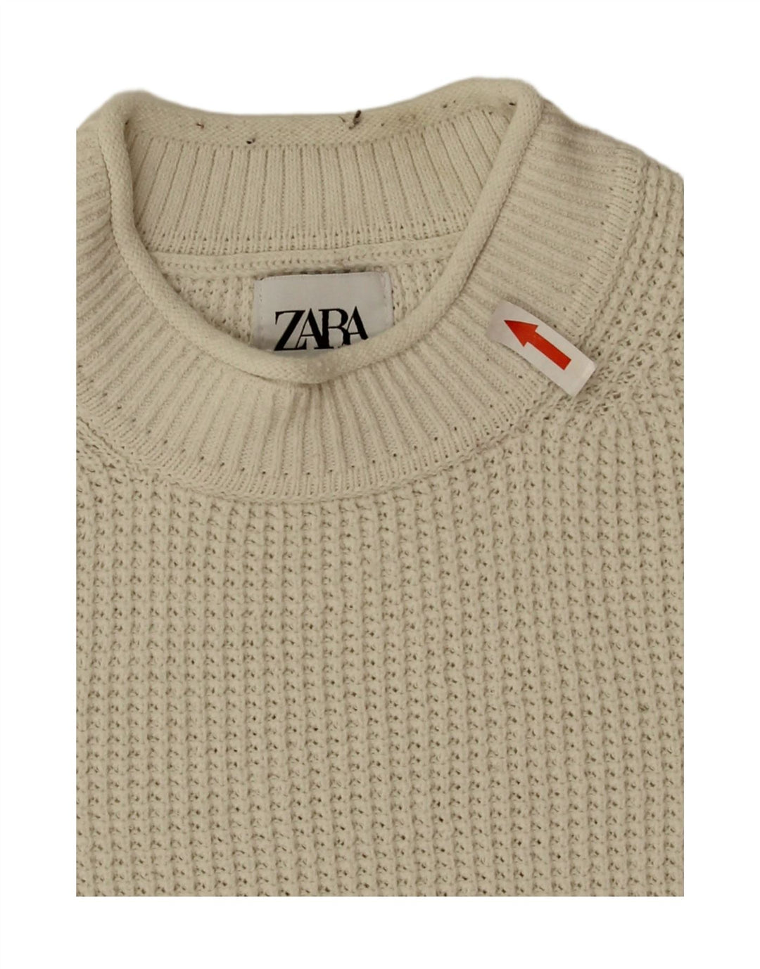 Zara Pull à col roulé pour homme en coton blanc moyen