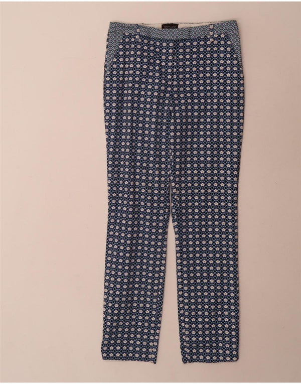 Topshop Pantalon Chino Slim Fit pour Femme UK 8 Small W26 L28 Bleu Géométrique