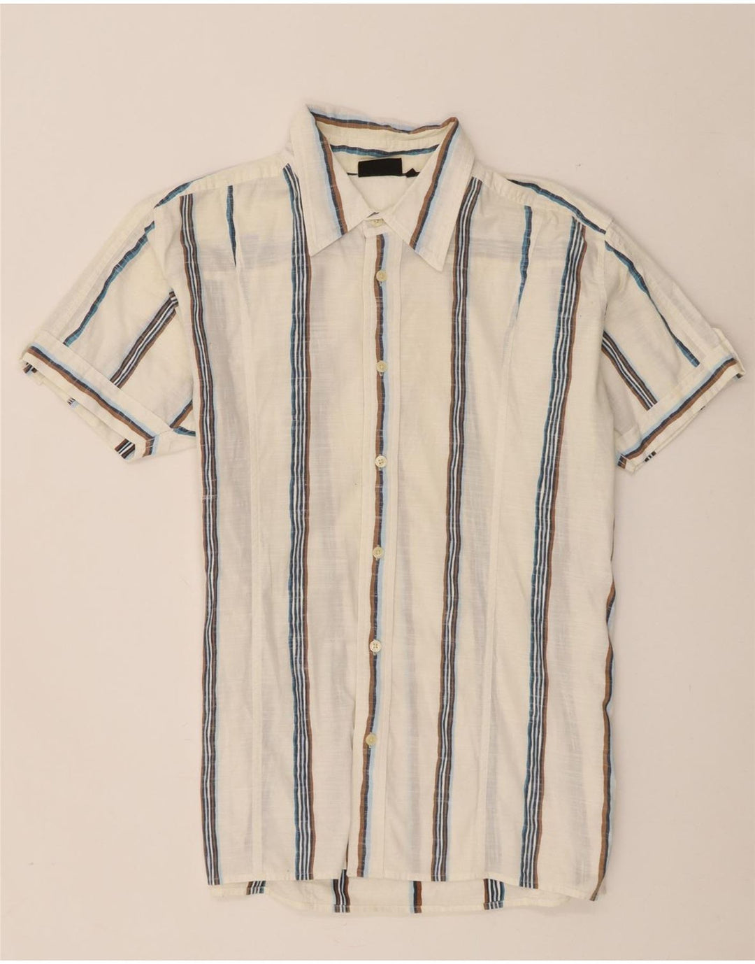Lee Chemise à manches courtes pour homme en coton rayé blanc