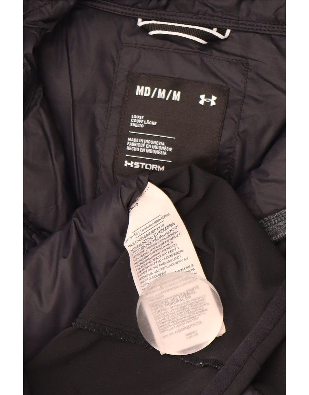 Under Armour Veste matelassée graphique pour homme UK 38 Bleu marine moyen Colourblock