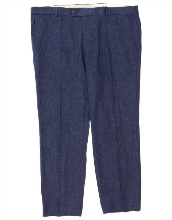 Marks & Spencer Pantalon de costume coupe ajustée pour homme W40 L29 Bleu classique