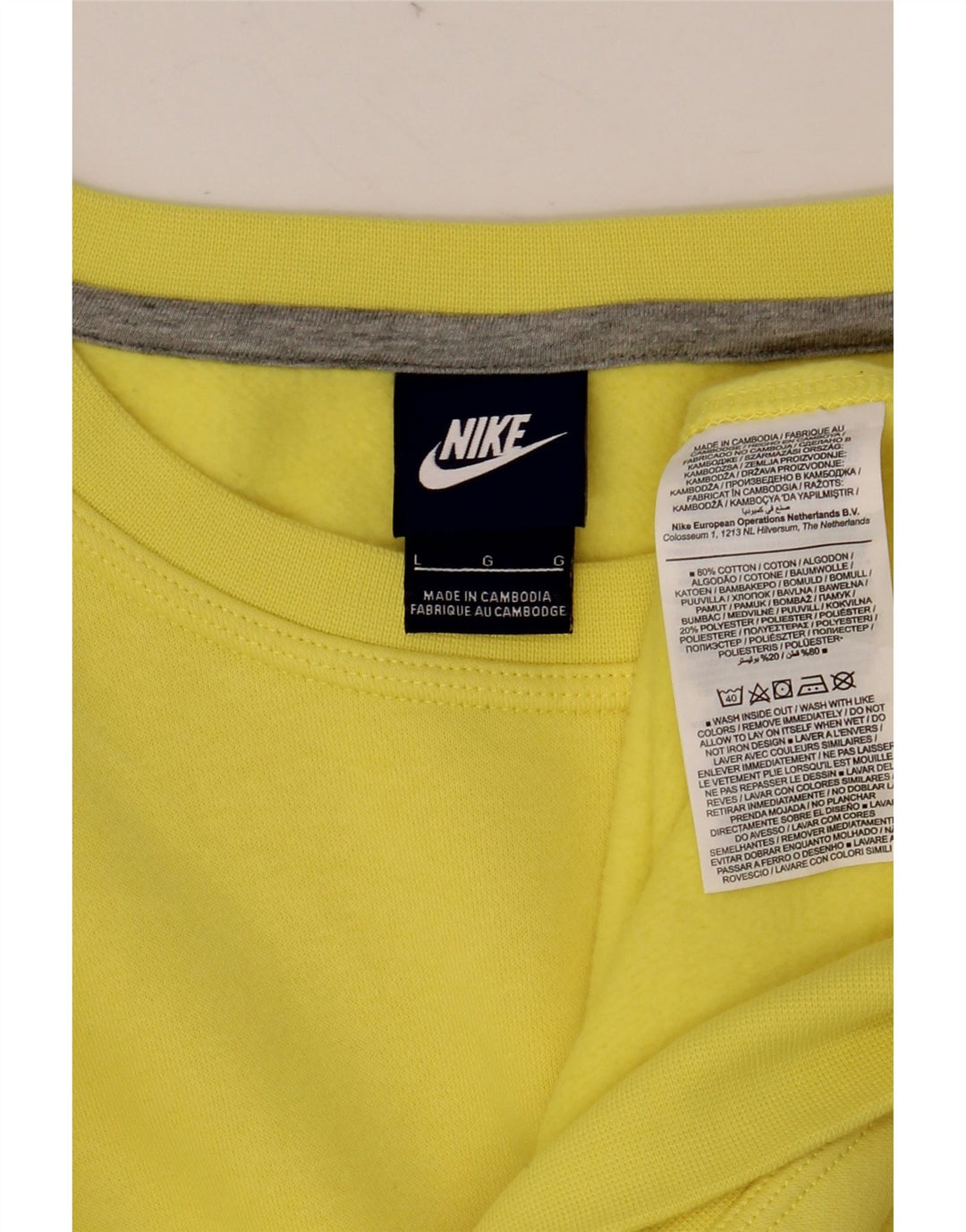 NIKE Sweat-shirt pour homme en coton jaune Large
