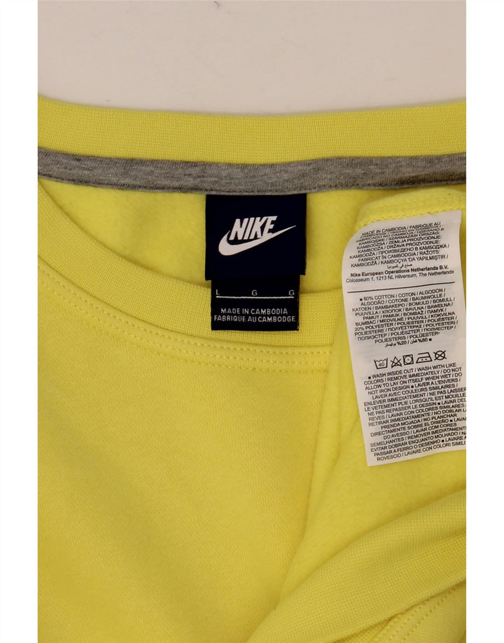 NIKE Sweat-shirt pour homme en coton jaune Large