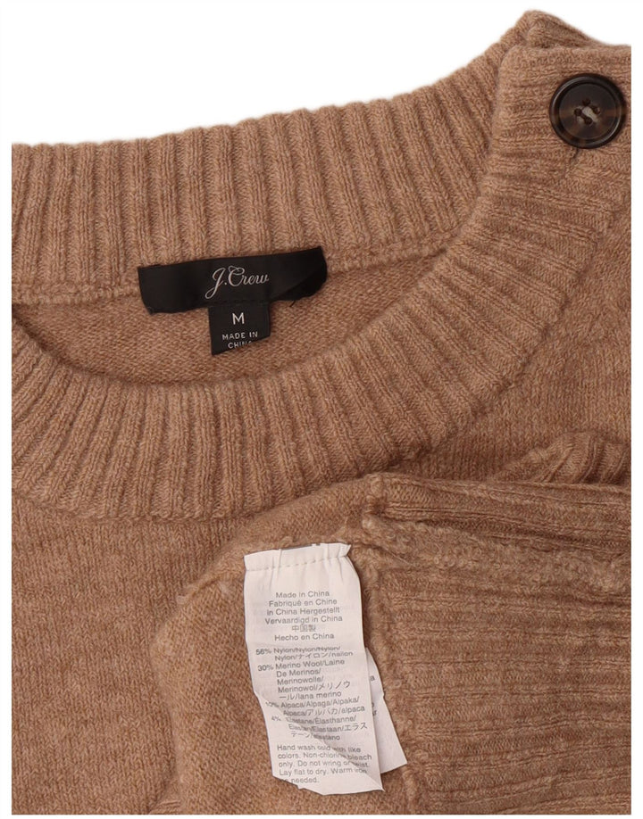 J. CREW Pull à col rond pour femme UK 14 Nylon marron moyen
