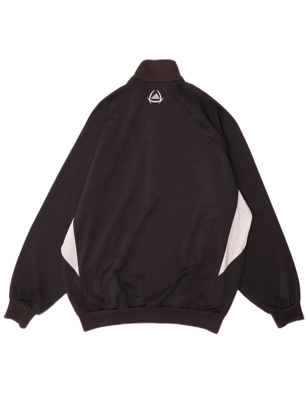Adidas Mens Tracksuit Top Jacket UK 42/44 Large Black Colourblock Polyester