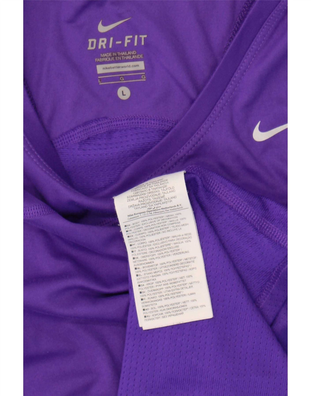 Nike Womens Dri Fit Débardeur UK 14 Large Violet Polyester
