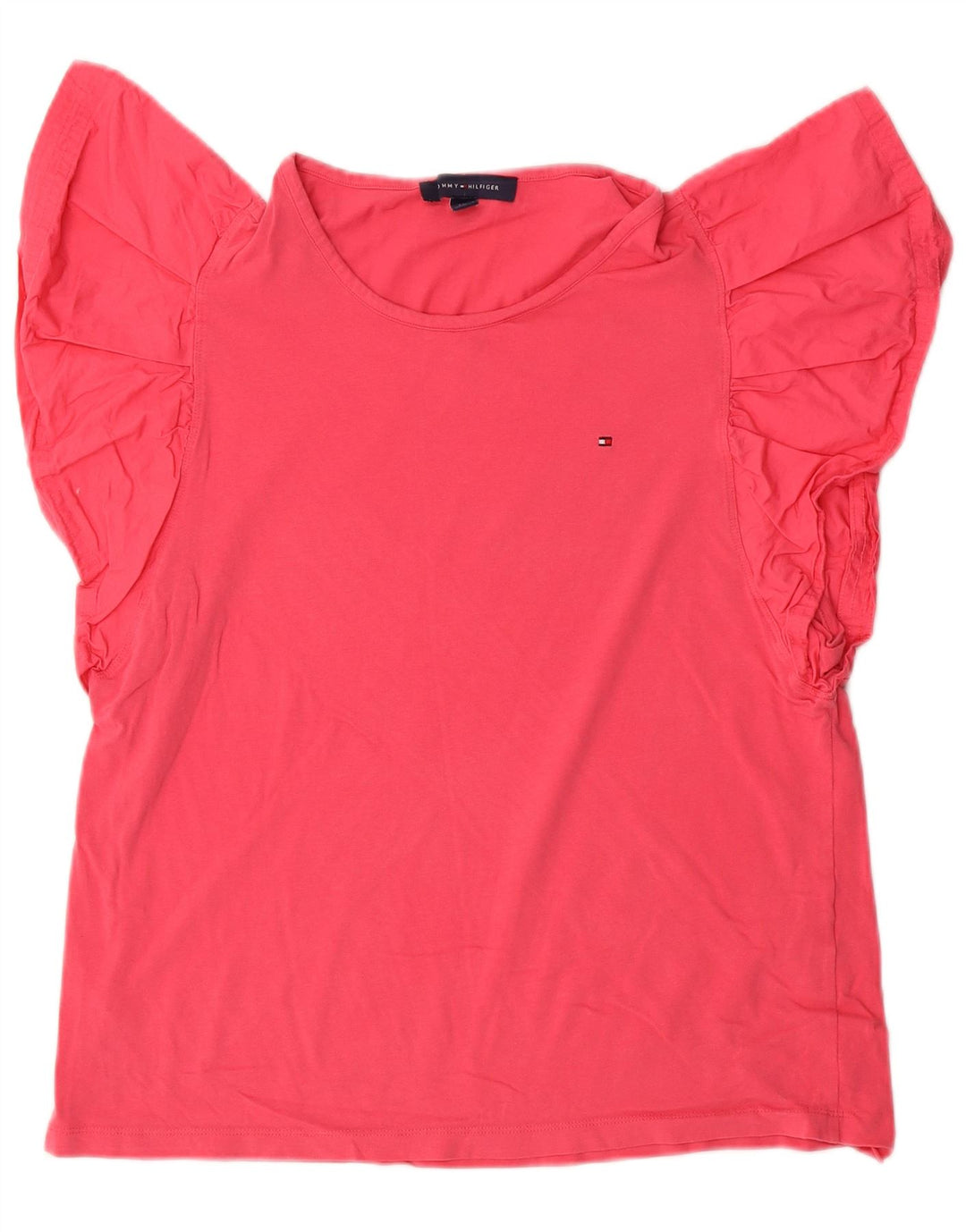 TOMMY HILFIGER Chemisier chauve-souris pour femme UK 14 Grand coton rose