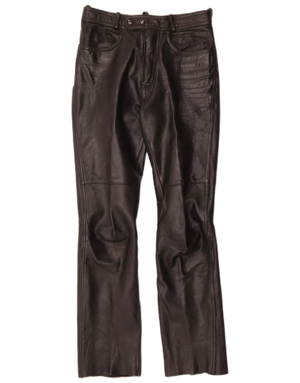 Pantalon en cuir Bootcut femme vintage W28 L30 Cuir noir