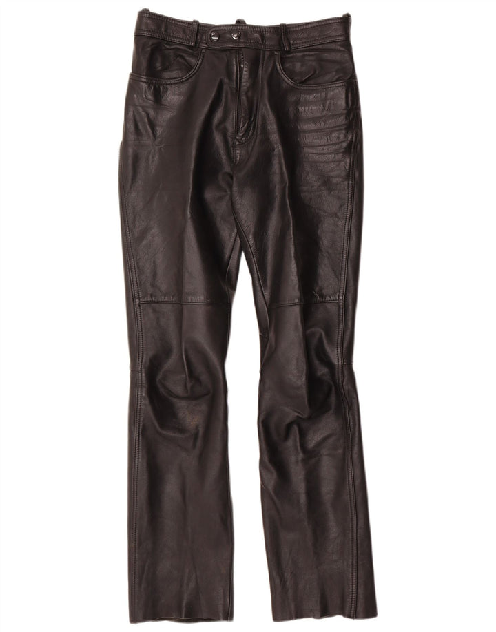 Pantalon en cuir Bootcut femme vintage W28 L30 Cuir noir