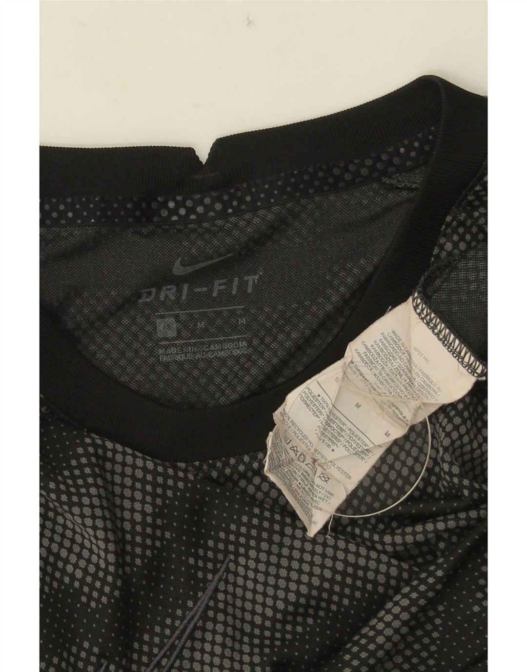 Nike Hommes Dri Fit T-Shirt Haut Noir Géométrique Polyester