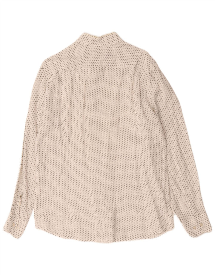 Massimo Dutti Chemise Homme Lin Pois Blanc Moyen