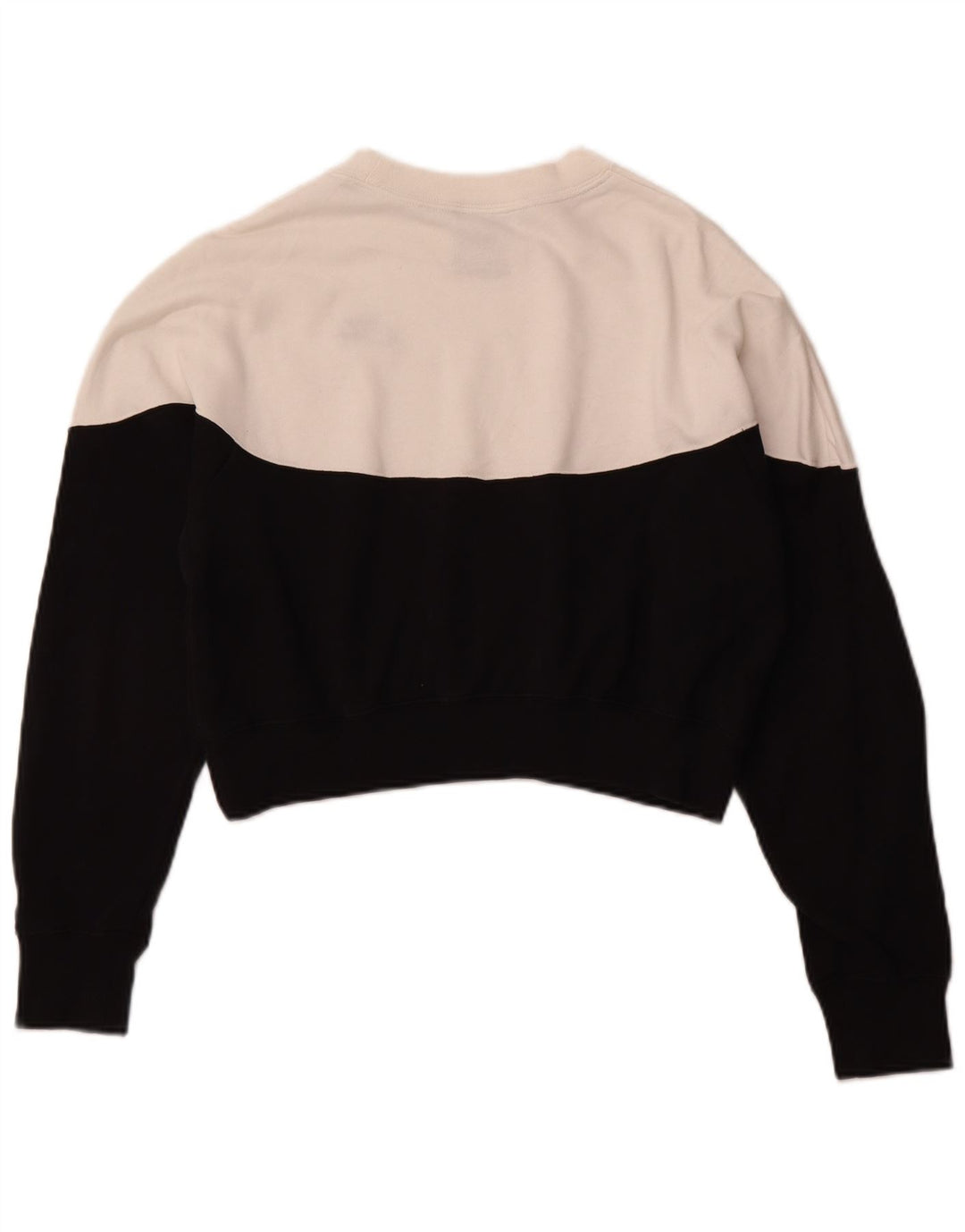 NIKE Pull court pour femme UK 14 en coton color block noir moyen