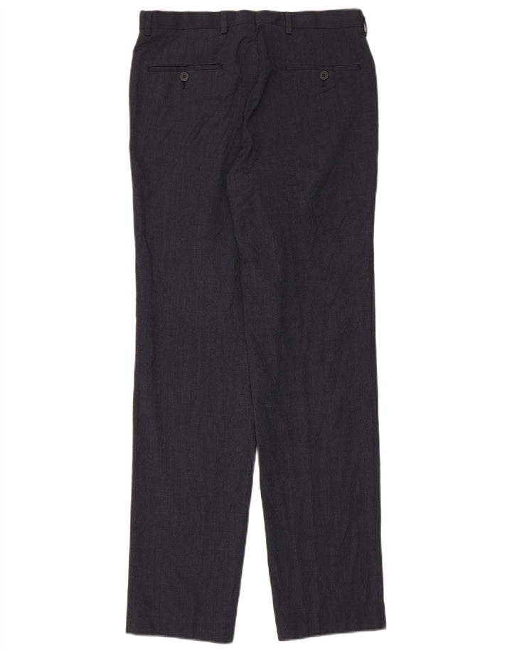 Marks & Spencer Pantalon de Costume Droit Homme W30 L33 Bleu Marine Polyester