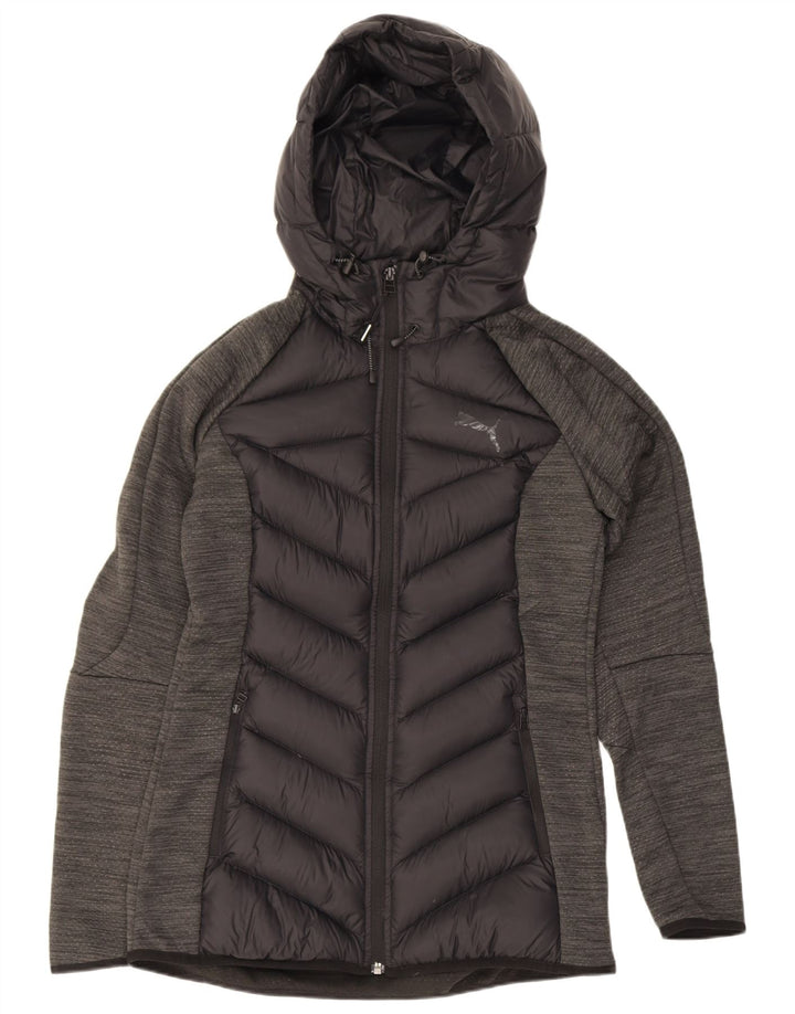 Puma Veste rembourrée à capuche pour femme UK 8 Small Gris Polyester
