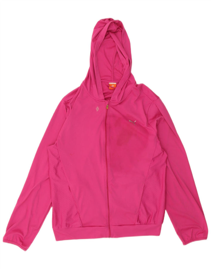 Puma Pull à capuche zippé pour femme UK 16 Large Rose Polyester