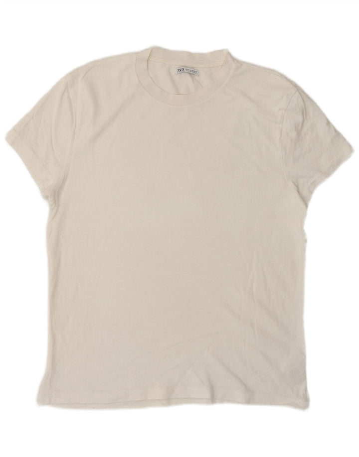 Zara Homme T-Shirt Haut Moyen Blanc Coton