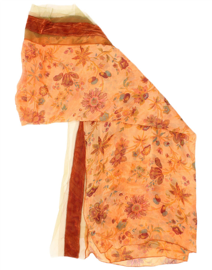 Bleu Blanc Rouge Écharpe rectangulaire pour femme Taille unique Orange Floral Bohème
