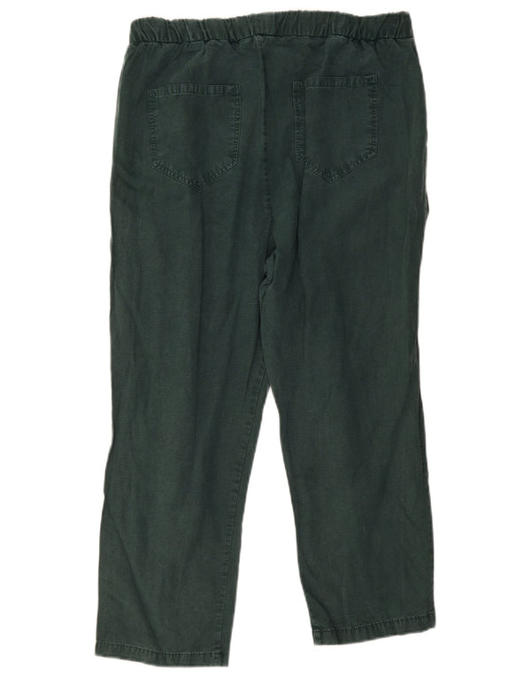 Pantalon décontracté droit femme Zara Large W30 L32 Vert Lyocell