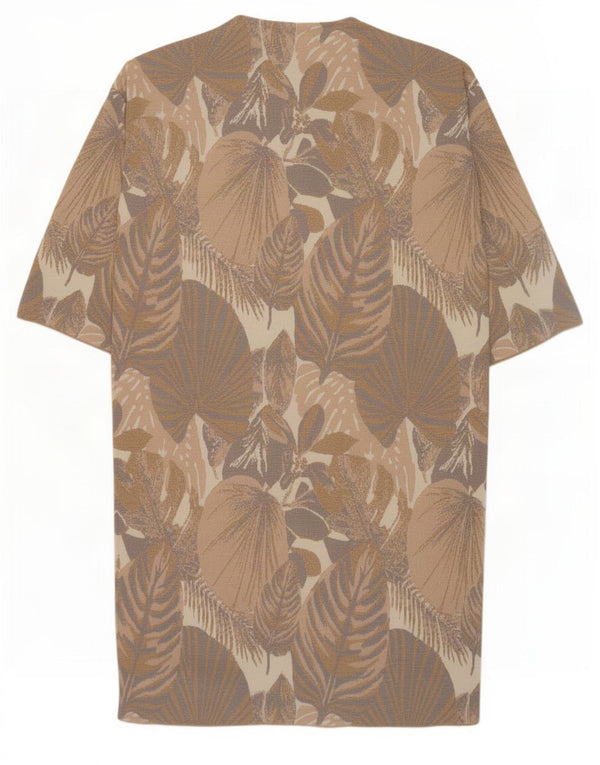 Zara Womens Oversized 3/4 Sleeve Tent Dress UK 10 Small Beige Floral