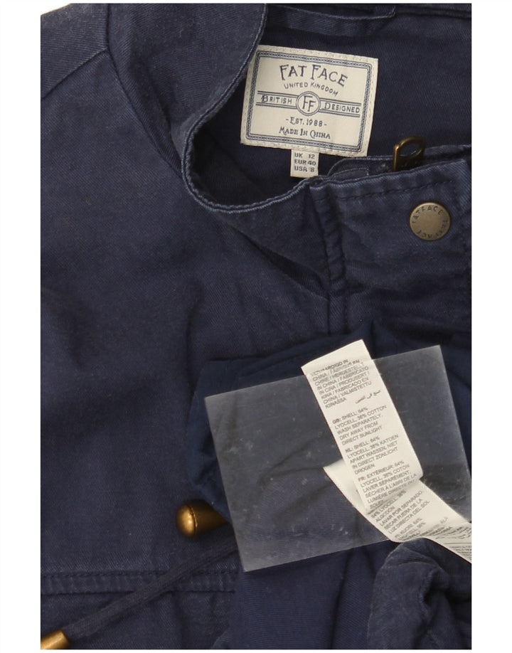 FAT FACE Veste Militaire Femme UK 12 Medum Bleu Marine Lyocell