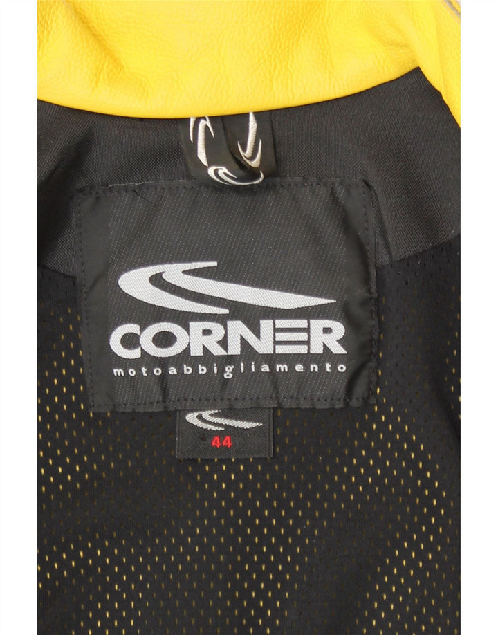 Veste de motard en cuir pour femme Corner IT 44 Cuir jaune moyen