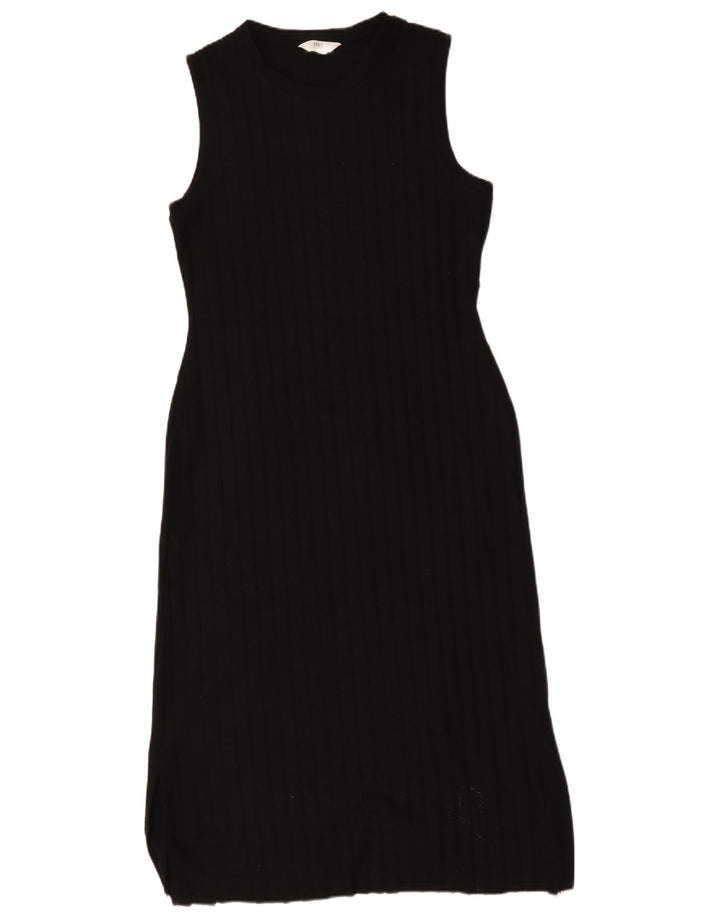 Marks & Spencer Robe fourreau sans manches pour femme UK 14 Large Noir Polyester