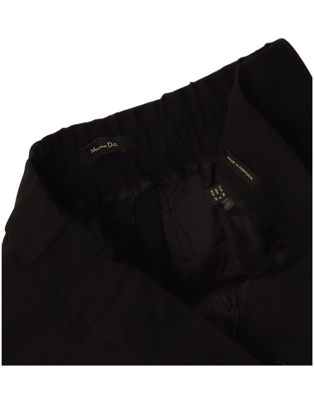 MASSIMO DUTTI Pantalon décontracté taille haute pour femme EU 36 XS W26 L27 Noir