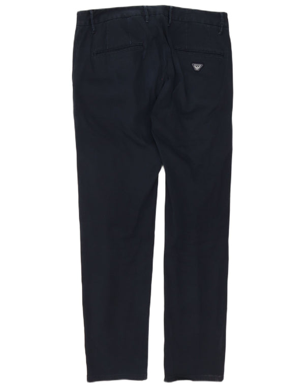 Armani Pantalon Chino Pegged Homme IT 48 Medium W32 L30 Bleu Marine Coton