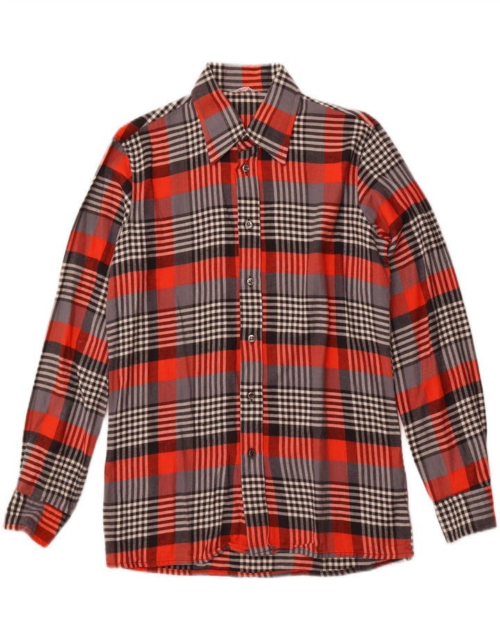 VINTAGE Chemise en flanelle homme Taille 15 3/4 40 Chèque rouge moyen